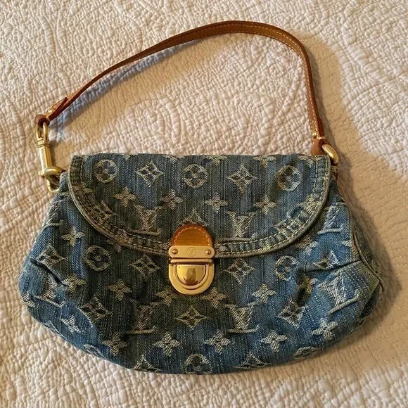 Louis Vuitton Mini Pleaty Monogram Denim Bag Mint - Picture 1 of 14